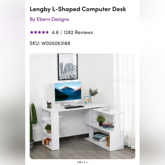 L shaped desk. Unopened, unused. New.